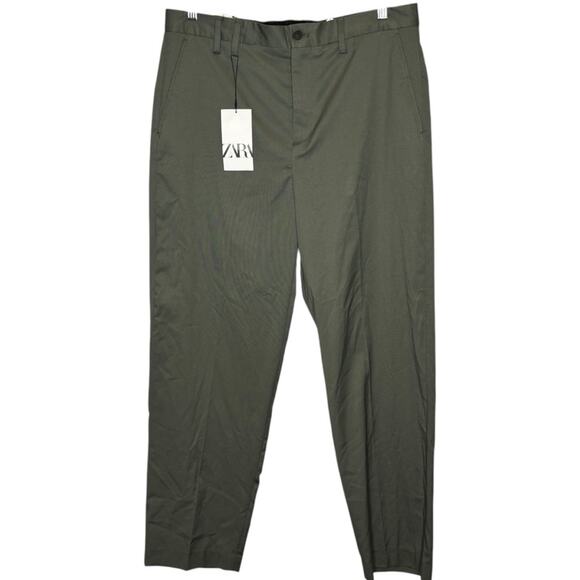 NWT Zara Men’s Suit Pants Dark Green 32W - Picture 2 of 9